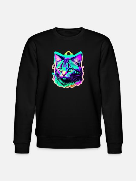 bunte Katze - Stanley/Stella Unisex Bio-Sweatshirt CHANGER - Schwarz