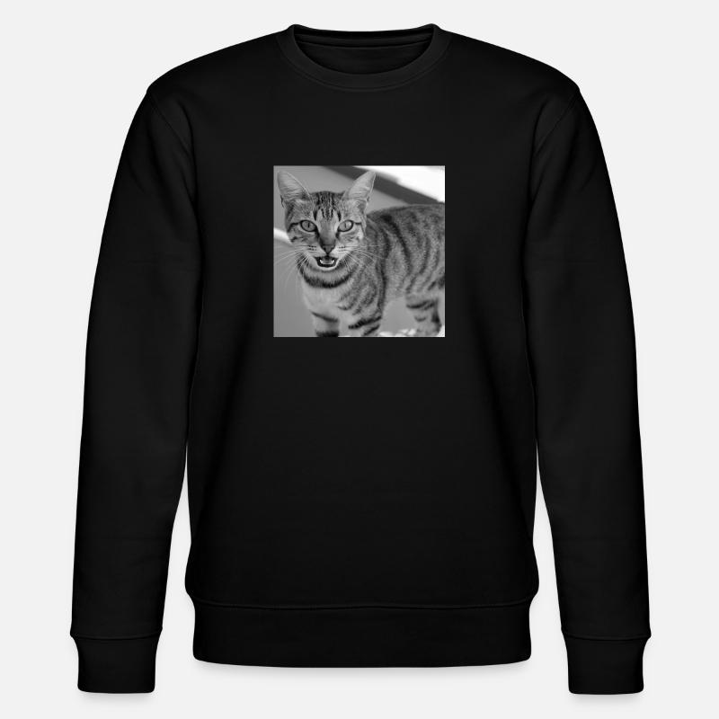 Portrait de chat blanc-noir - Sweat bio CHANGER Stanley/Stella Unisexe - noir