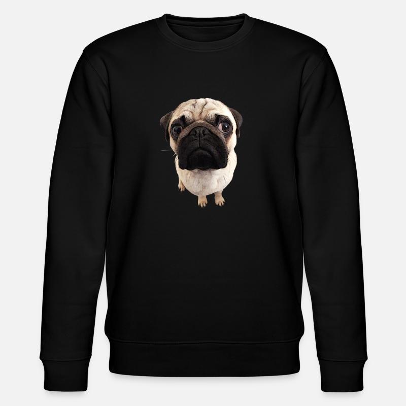 Mops Blick - Stanley/Stella Unisex Bio-Sweatshirt CHANGER  - Schwarz