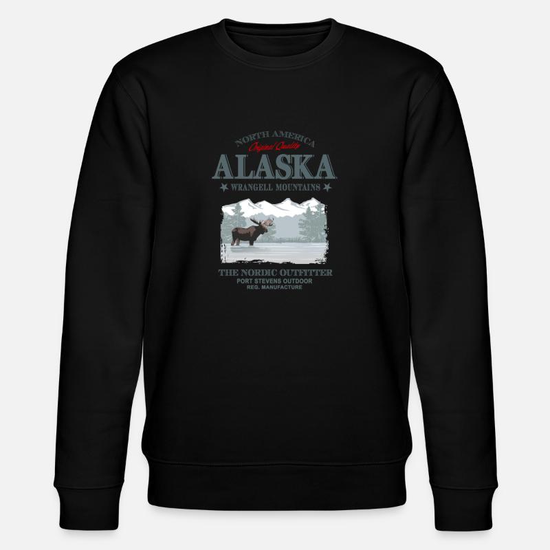 Alaska - Moose - Elch - Stanley/Stella Unisex Bio-Sweatshirt CHANGER  - Schwarz