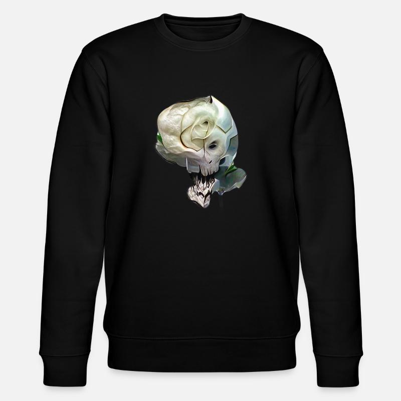 Schädel Rose - Stanley/Stella Unisex Bio-Sweatshirt CHANGER  - Schwarz