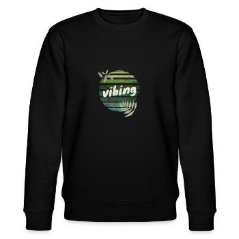 vibing - Stanley/Stella CHANGER Unisex Organic Sweatshirt - black - Front - Nik (191cm) & Marisol (170cm)