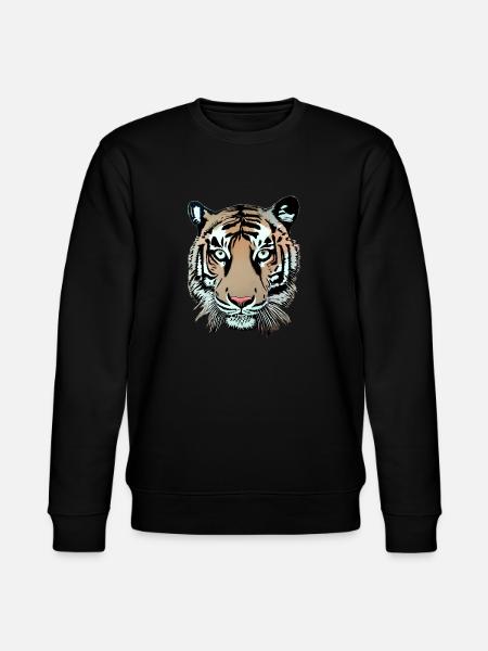 Tiger Illustration - Stanley/Stella Unisex Bio-Sweatshirt CHANGER - Schwarz