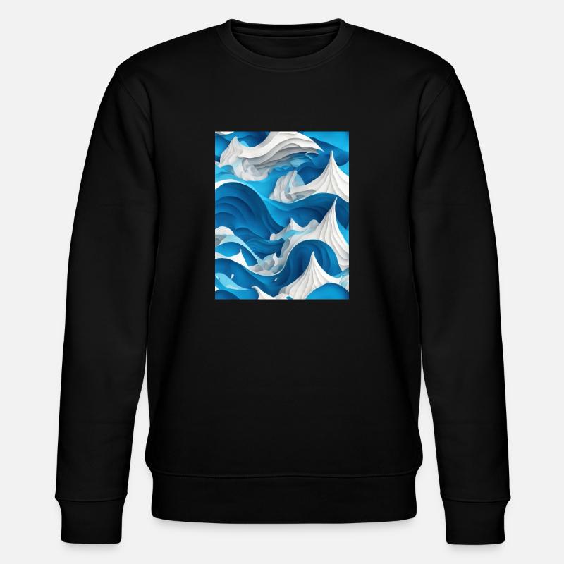 Papier 3D Ocean Waves - Sweat bio CHANGER Stanley/Stella Unisexe - noir