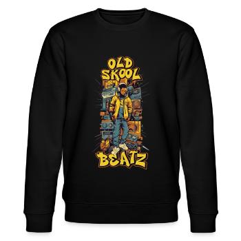 90s Hip Hop Scene - Stanley/Stella CHANGER Unisex Organic Sweatshirt - black - Front - Nik (191cm) & Marisol (170cm)