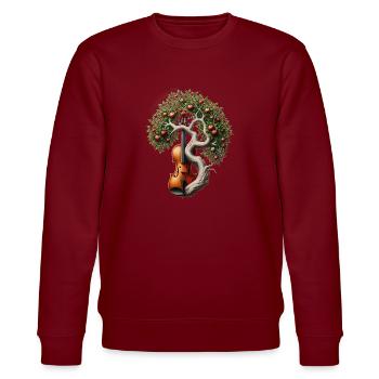 Musik Baum Violine Geige Orchester Big Band - Stanley/Stella Unisex Bio-Sweatshirt CHANGER  - Burgunderrot - Vorne - Nik (191cm) & Marisol (170cm)