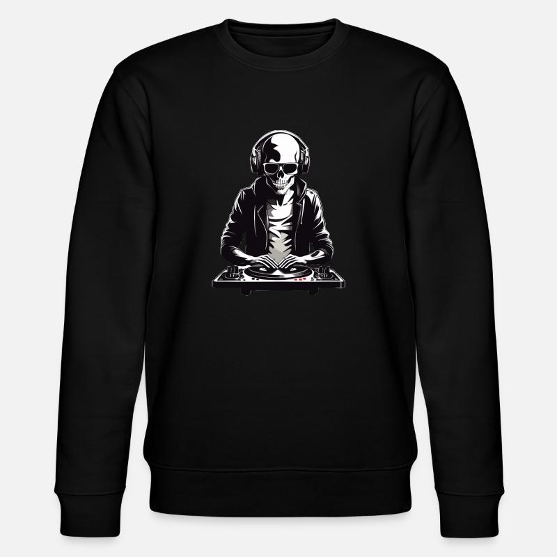 Skelleton DJ in b/w - Stanley/Stella Unisex Bio-Sweatshirt CHANGER  - Schwarz