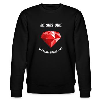 Je suis une MAMAN DIAMANT - Sweat bio CHANGER Stanley/Stella Unisexe - noir - Devant - Nik (191cm) & Marisol (170cm)