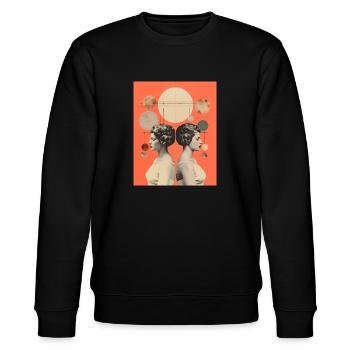 Gemini - Stanley/Stella CHANGER Unisex Organic Sweatshirt - black - Front - Nik (191cm) & Marisol (170cm)