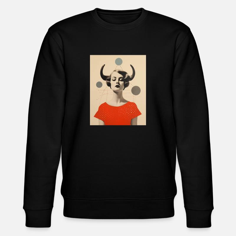 Taureau collage art astrologie - Sweat bio CHANGER Stanley/Stella Unisexe - noir