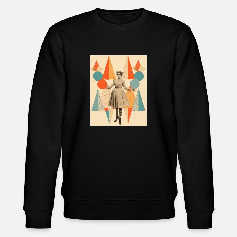 Zirkusdame Papiercollage - Stanley/Stella Unisex Bio-Sweatshirt CHANGER  - Schwarz