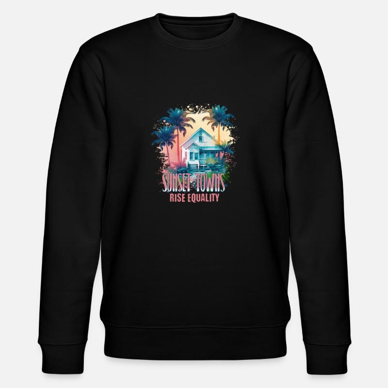 Sunset Sunrise Inclusive Equality Elevation - Stanley/Stella CHANGER Unisex Organic Sweatshirt - black