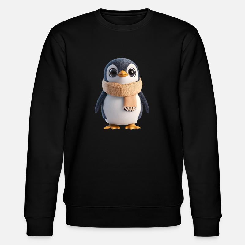 Pingouin en peluche avec écharpe - Sweat bio CHANGER Stanley/Stella Unisexe - noir