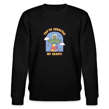 Lustiges außerirdisches UFO, du hast mein Herz entführt - Stanley/Stella Unisex Bio-Sweatshirt CHANGER  - Schwarz - Vorne - Nik (191cm) & Marisol (170cm)