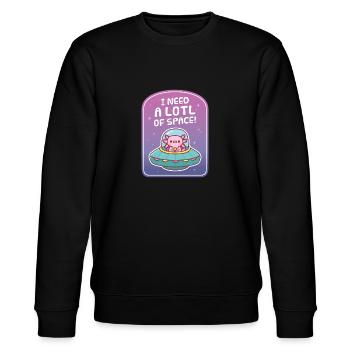 Cute Axolotl In Spaceship Need A Lotl Space Funny - Stanley/Stella CHANGER Unisex Organic Sweatshirt - black - Front - Nik (191cm) & Marisol (170cm)