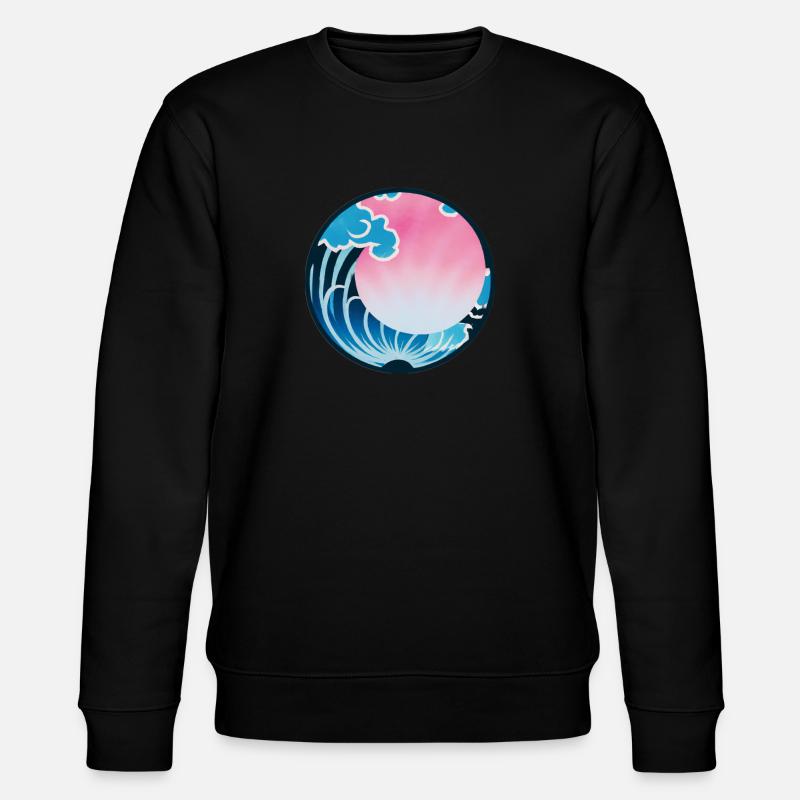 Rosa Kanagawa - Stanley/Stella Unisex Bio-Sweatshirt CHANGER  - Schwarz