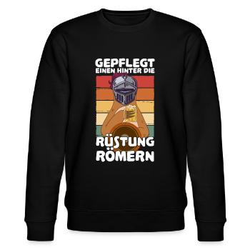 Gepflegt einen hinter die Rüstung römern Saufen - Stanley/Stella Unisex Bio-Sweatshirt CHANGER  - Schwarz - Vorne - Nik (191cm) & Marisol (170cm)