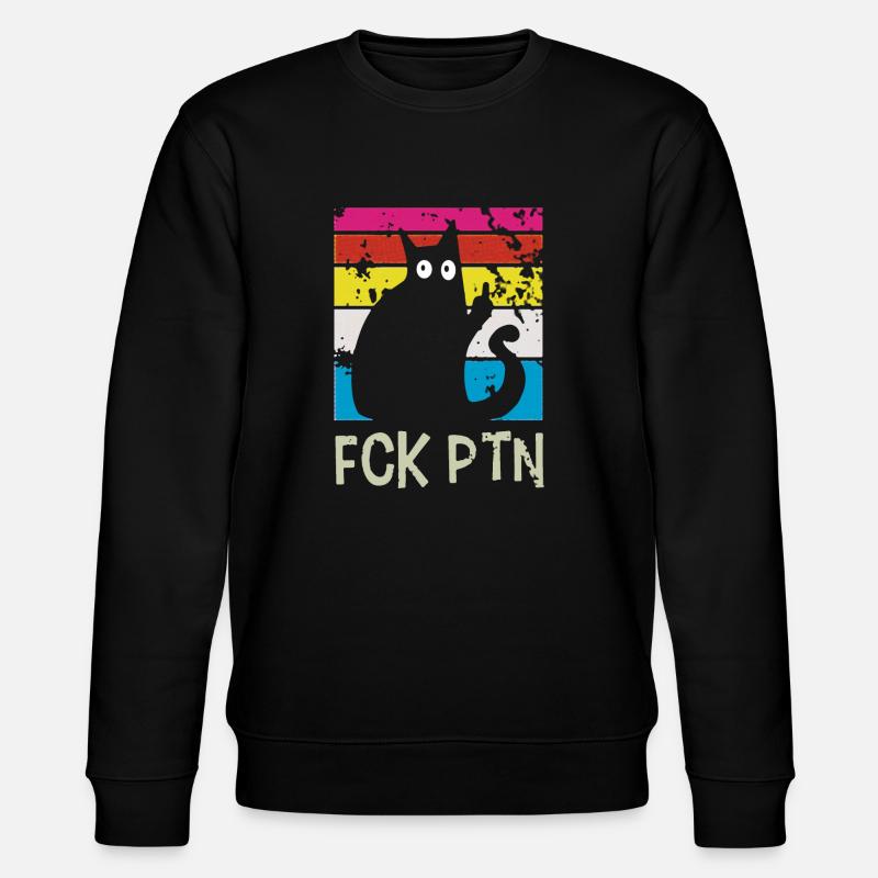 FCK PTN Katze Ukraine - Stanley/Stella Unisex Bio-Sweatshirt CHANGER  - Schwarz