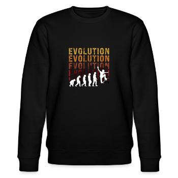Evolution Skateboarding Skate Retro Streetwear - Stanley/Stella Unisex Bio-Sweatshirt CHANGER  - Schwarz - Vorne - Nik (191cm) & Marisol (170cm)