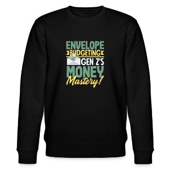 Envelope Budgeting - Money Mastery - Stanley/Stella Unisex Bio-Sweatshirt CHANGER  - Schwarz - Vorne - Nik (191cm) & Marisol (170cm)