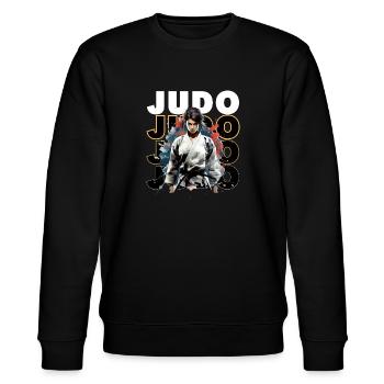 Judokate Manga Judo - Stanley/Stella Unisex Bio-Sweatshirt CHANGER  - Schwarz - Vorne - Nik (191cm) & Marisol (170cm)