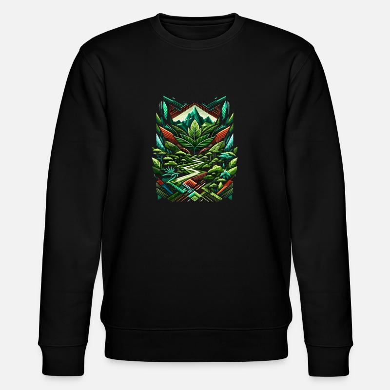 Abstract Ayahuasca Rainforest - Stanley/Stella CHANGER Unisex Organic Sweatshirt - black