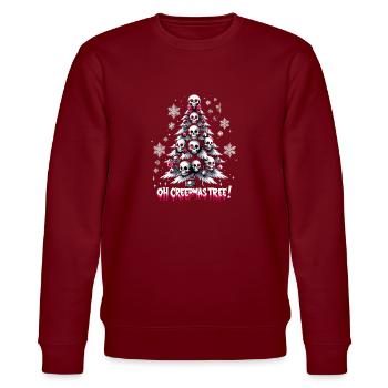Oh Creepmas Tree Creepy Festive Goth Emo Horror - Stanley/Stella CHANGER Unisex Organic Sweatshirt - burgundy - Front - Nik (191cm) & Marisol (170cm)