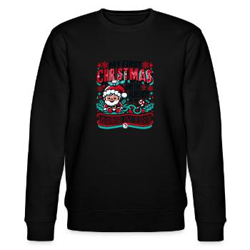 My First Christmas - Naughty List Baby Humor - Stanley/Stella CHANGER Unisex Organic Sweatshirt - black - Front - Nik (191cm) & Marisol (170cm)