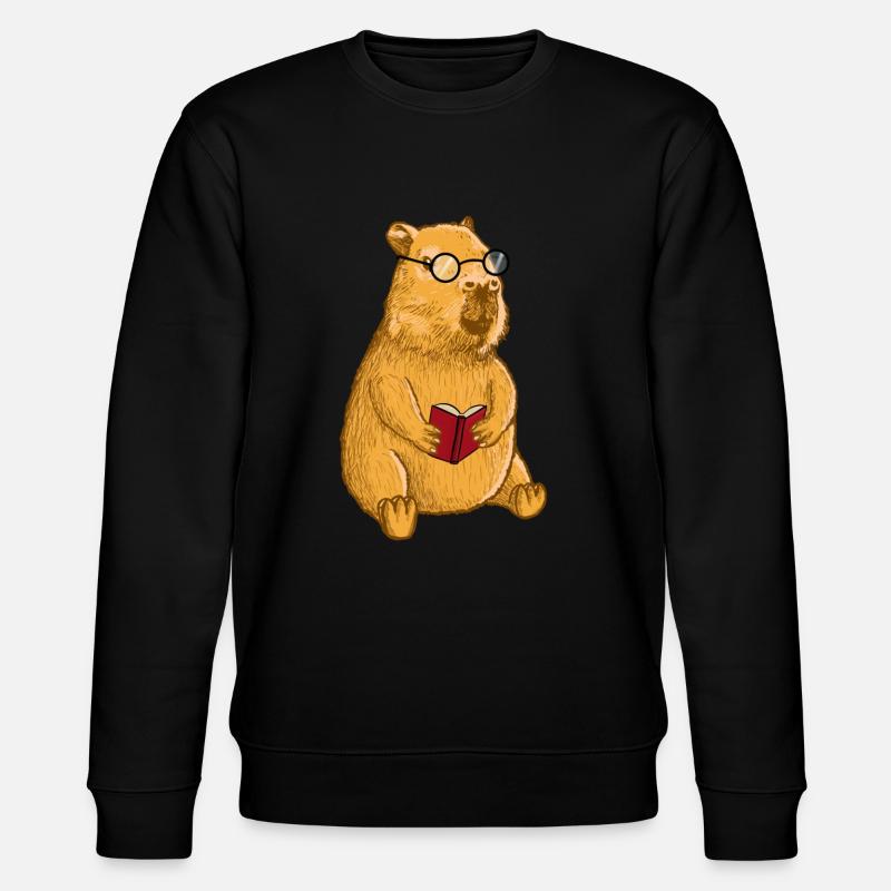 Nerd Capybara mit Brille - Stanley/Stella Unisex Bio-Sweatshirt CHANGER  - Schwarz