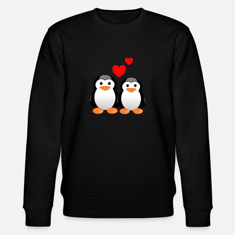 Penguins Valentine's Day - Stanley/Stella CHANGER Unisex Organic Sweatshirt - black