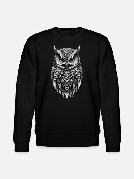 Indian geometric owl - Stanley/Stella CHANGER Unisex Organic Sweatshirt - black