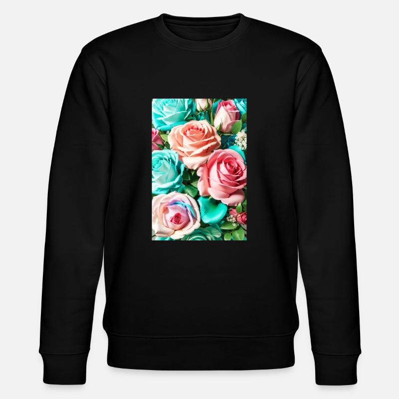 Blumen 150 - Stanley/Stella Unisex Bio-Sweatshirt CHANGER  - Schwarz