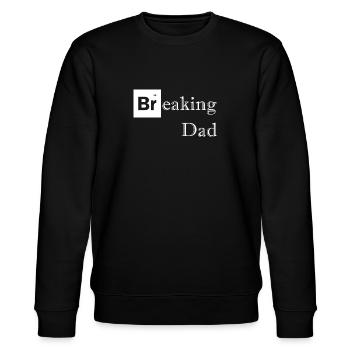 Breaking Dad Design Weiß - Stanley/Stella Unisex Bio-Sweatshirt CHANGER  - Schwarz - Vorne - Nik (191cm) & Marisol (170cm)