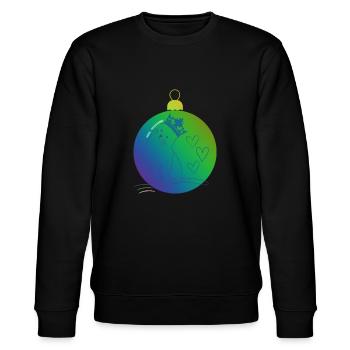 Weihnachtskatze, X-mas Cat - Stanley/Stella Unisex Bio-Sweatshirt CHANGER  - Schwarz - Vorne - Nik (191cm) & Marisol (170cm)