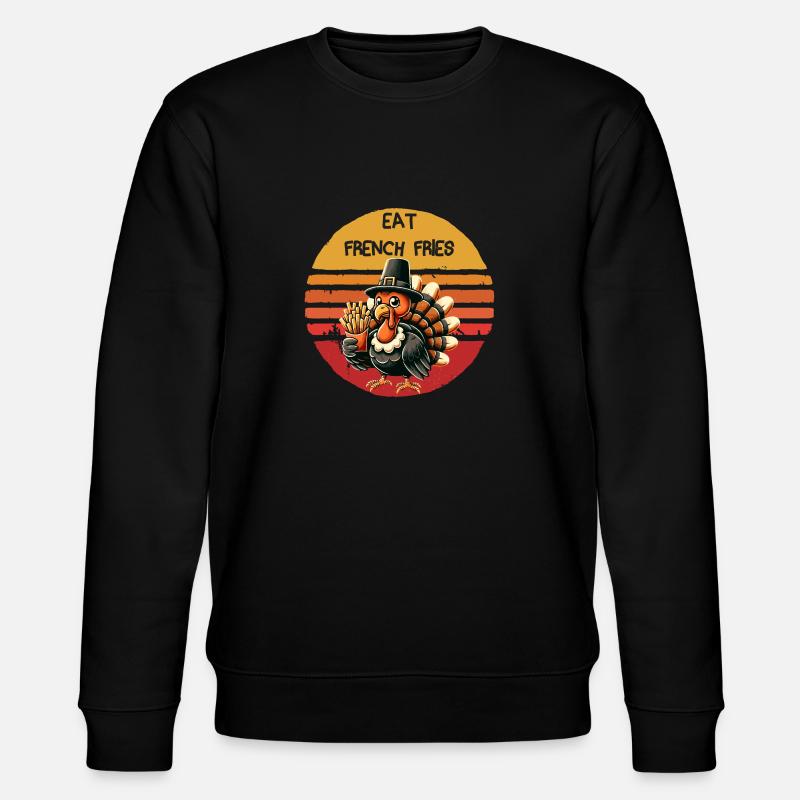 Manger des frites Thanksgiving dinde graphique - Sweat bio CHANGER Stanley/Stella Unisexe - noir