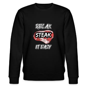 Relax steak it easy - Sweat bio CHANGER Stanley/Stella Unisexe - noir - Devant - Nik (191cm) & Marisol (170cm)