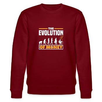 The Evolution of Money Cryptocurrency Trading - Stanley/Stella Unisex Bio-Sweatshirt CHANGER  - Burgunderrot - Vorne - Nik (191cm) & Marisol (170cm)