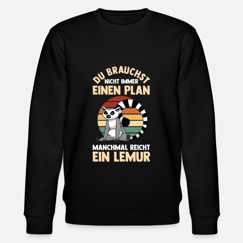 Lemur - Stanley/Stella Unisex Bio-Sweatshirt CHANGER  - Schwarz