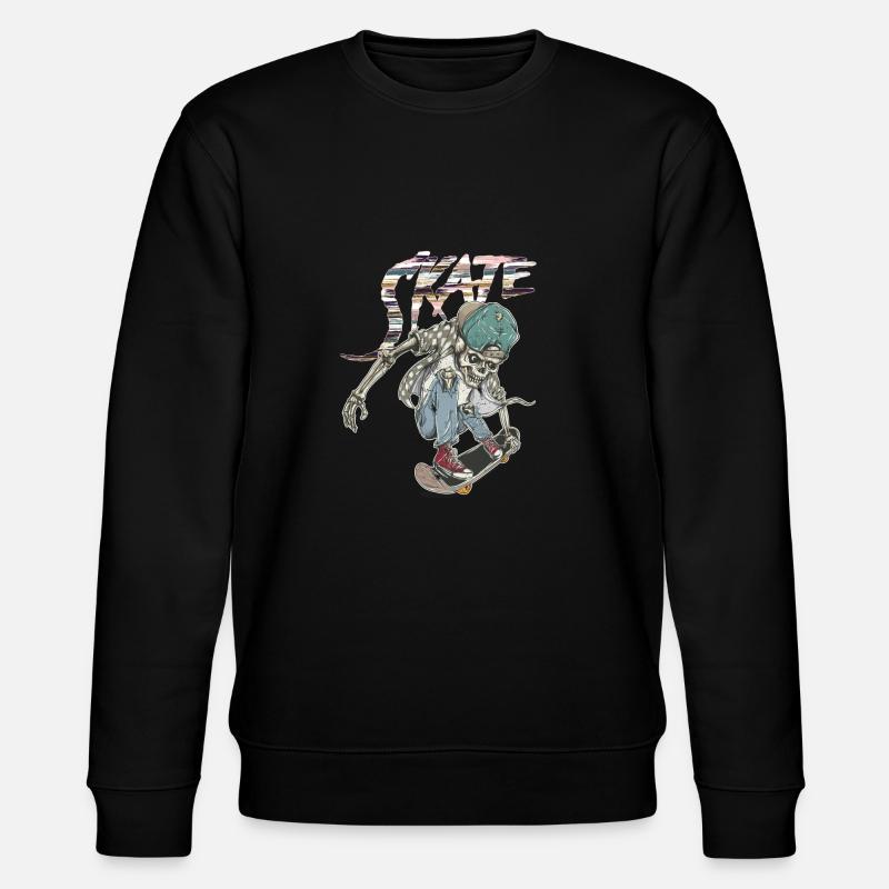 Skate Schädel - Stanley/Stella Unisex Bio-Sweatshirt CHANGER  - Schwarz
