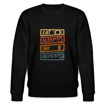 Eat Sleep Ski Repeat - Sweat bio CHANGER Stanley/Stella Unisexe - noir - Devant - Nik (191cm) & Marisol (170cm)
