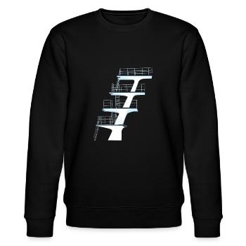 diving tower outdoor pool - Stanley/Stella CHANGER Unisex Organic Sweatshirt - black - Front - Nik (191cm) & Marisol (170cm)