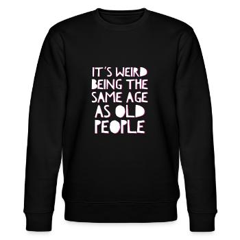 Slogan tee - Stanley/Stella CHANGER Unisex Organic Sweatshirt - black - Front - Nik (191cm) & Marisol (170cm)