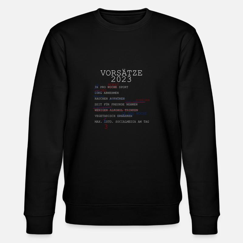 vorsätze 2023 - Stanley/Stella Unisex Bio-Sweatshirt CHANGER  - Schwarz