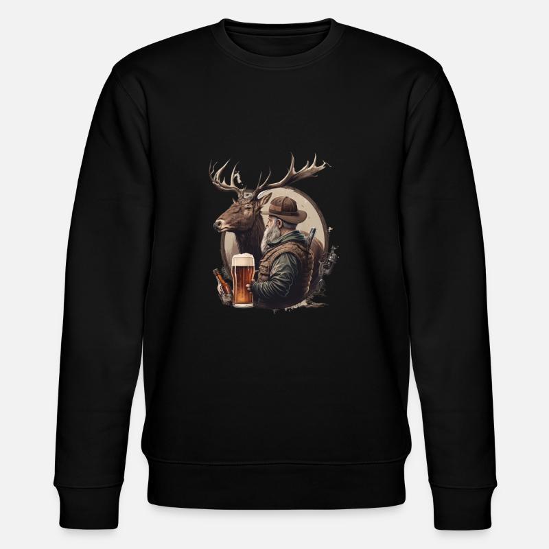 Hunter drinks beer - Stanley/Stella CHANGER Unisex Organic Sweatshirt - black