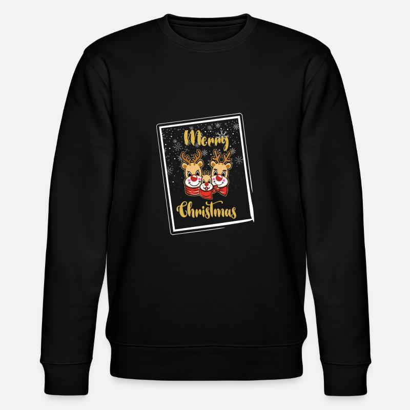 Frohe Weihnachten - Stanley/Stella Unisex Bio-Sweatshirt CHANGER  - Schwarz