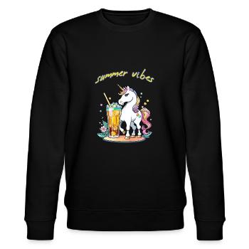 Unicorn Summer Feeling - Stanley/Stella CHANGER Unisex Organic Sweatshirt - black - Front - Nik (191cm) & Marisol (170cm)