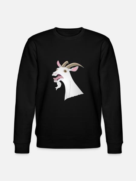 Crazy Funny Goat Cry Animal Horns Tänder - Ekologisk sweatshirt CHANGER unisex från Stanley/Stella - svart