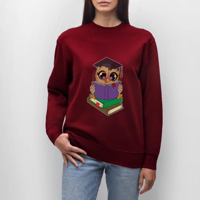 Lese Eule mit Büchern Stanley/Stella Unisex Bio-Sweatshirt CHANGER 