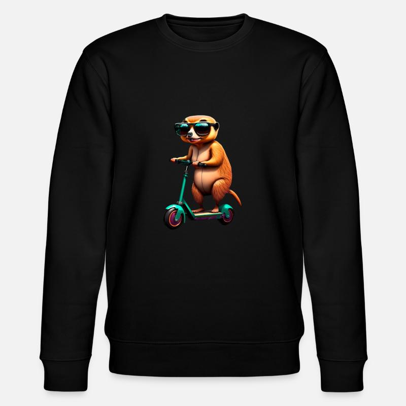 Escooting Meerkat Escooter Scooter électrique - Sweat bio CHANGER Stanley/Stella Unisexe - noir