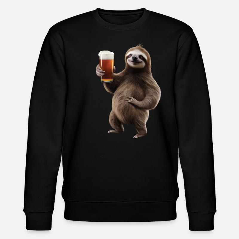Faultier Bier - Stanley/Stella Unisex Bio-Sweatshirt CHANGER  - Schwarz